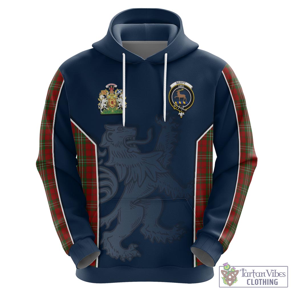 Tartan Vibes Clothing Scott Tartan Hoodie with Family Crest and Lion Rampant Vibes Sport Style