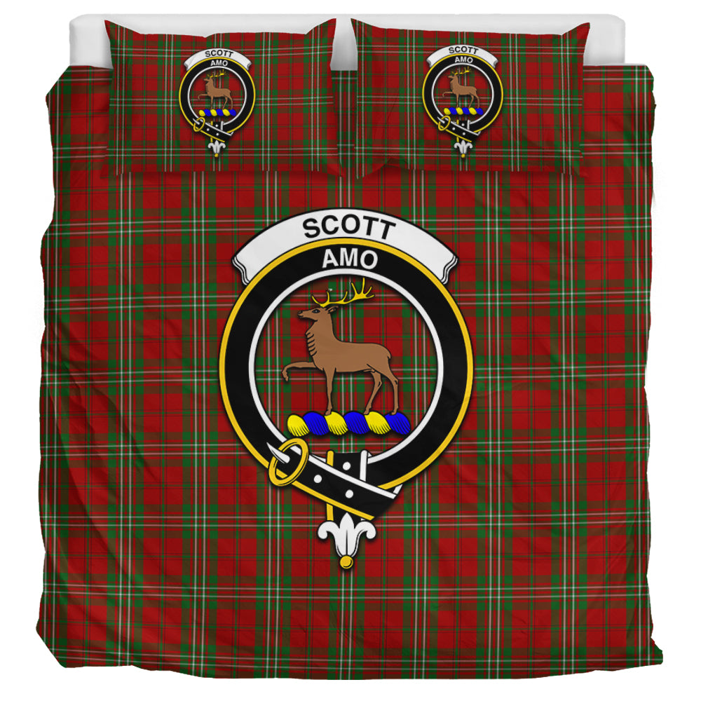 Scott Tartan Bedding Set with Family Crest UK Bedding Set UK Super King 104*94 inch - Tartan Vibes Clothing