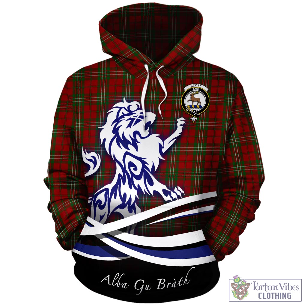 Scott Tartan Hoodie with Alba Gu Brath Regal Lion Emblem - Tartan Vibes Clothing