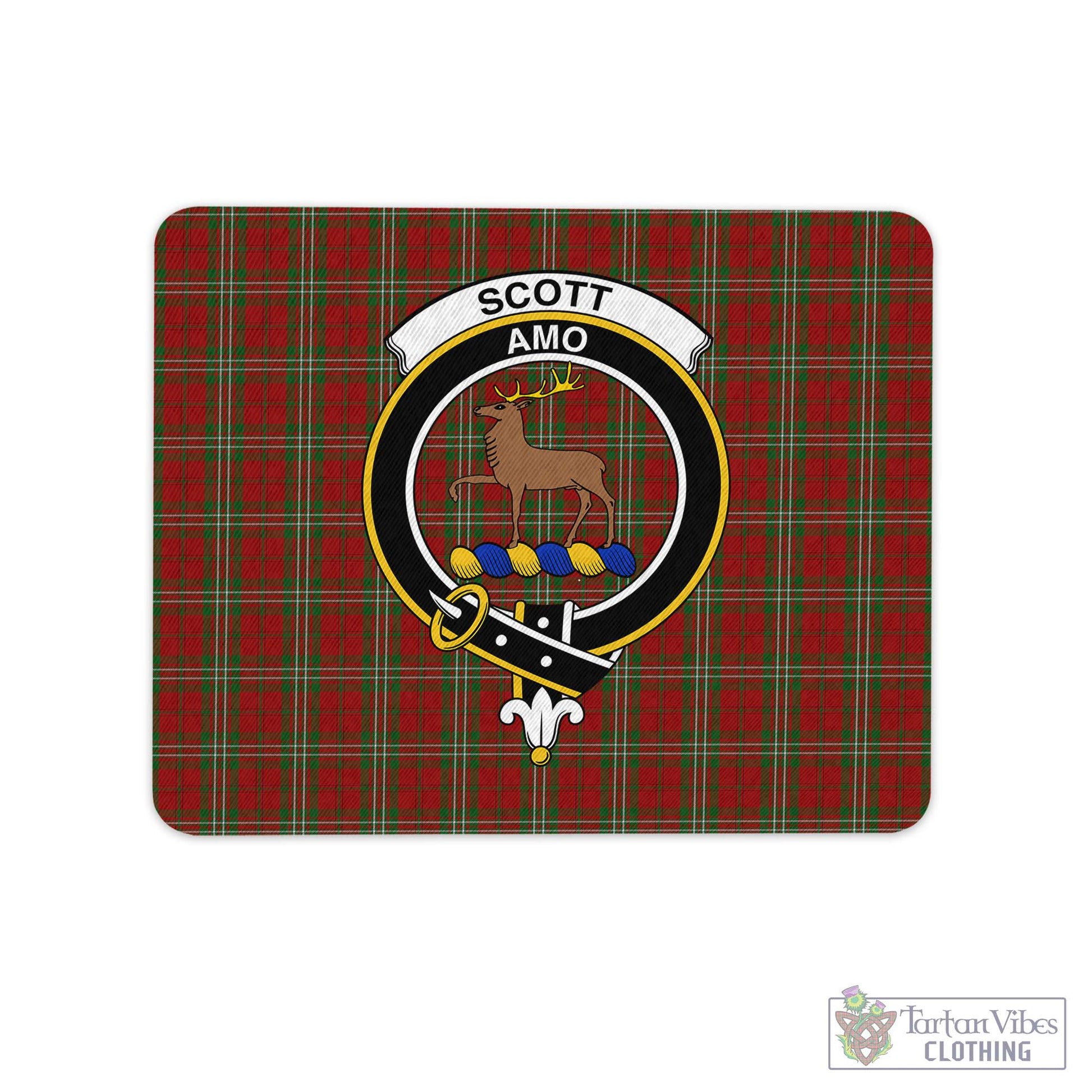 Tartan Vibes Clothing Scott Tartan Mouse Pad with Family Crest