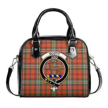Scott Ancient Tartan Shoulder Handbags with Family Crest