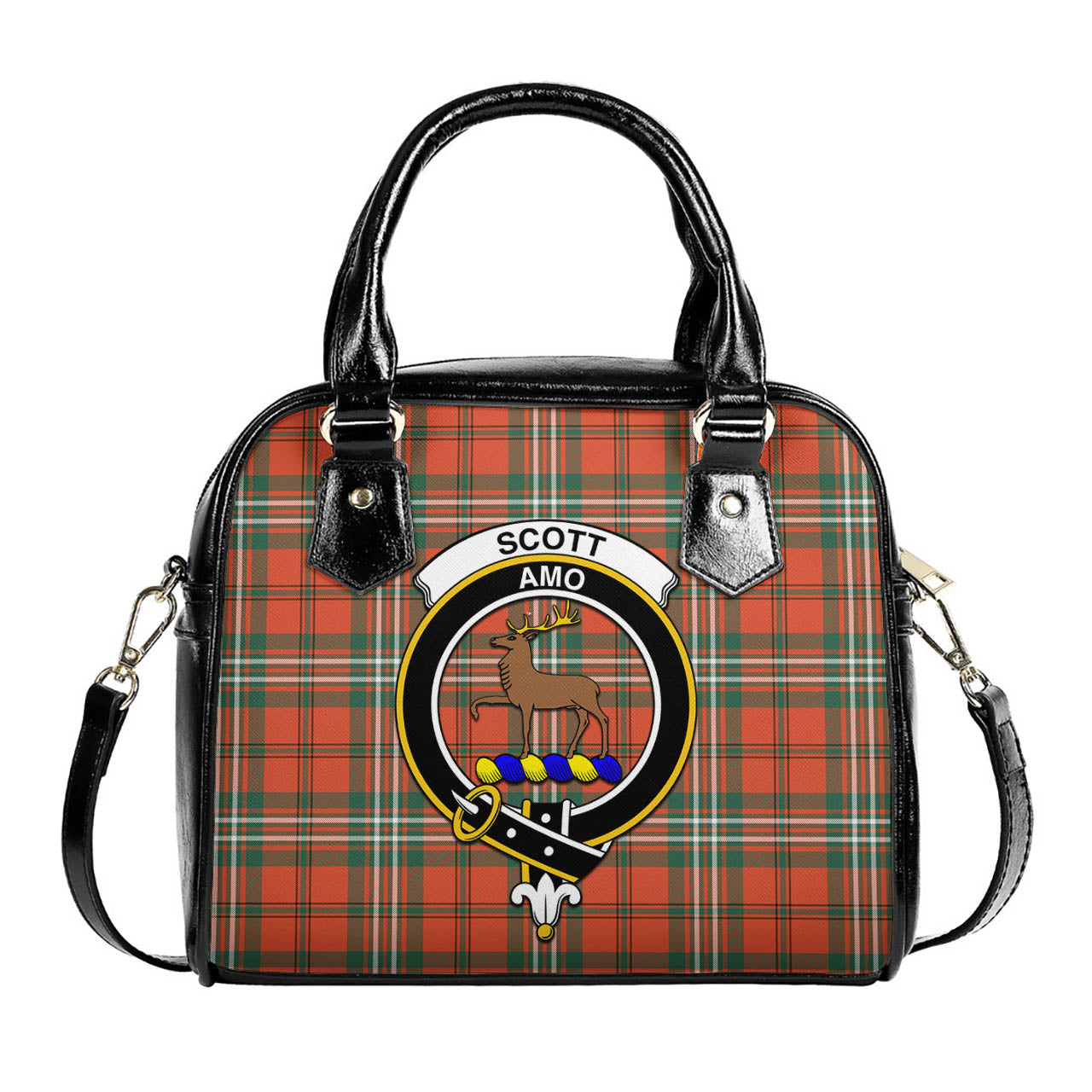 Scott Ancient Tartan Shoulder Handbags with Family Crest One Size 6*25*22 cm - Tartanvibesclothing