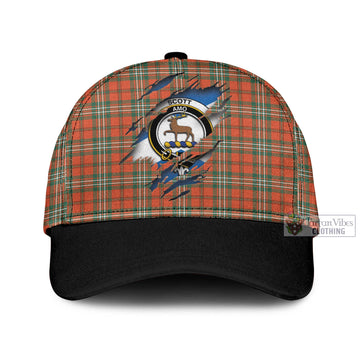 Scott Ancient Tartan Classic Cap with Family Crest In Me Style