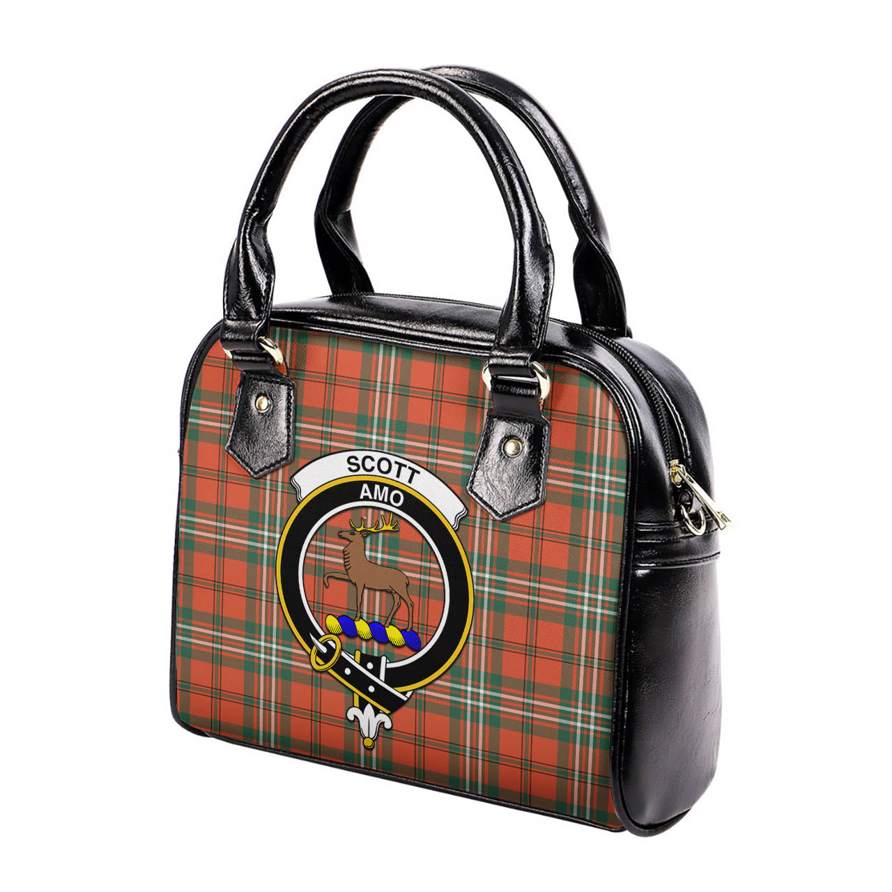 Scott Ancient Tartan Shoulder Handbags with Family Crest - Tartanvibesclothing