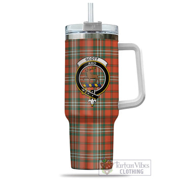 Scott Ancient Tartan and Family Crest Tumbler with Handle