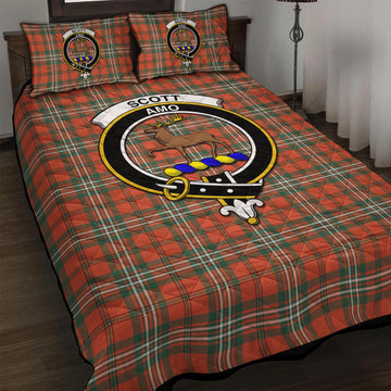 Scott Ancient Tartan Quilt Bed Set with Family Crest