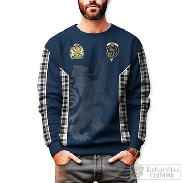 Scott Black White Tartan Sweater with Family Crest and Lion Rampant Vibes Sport Style