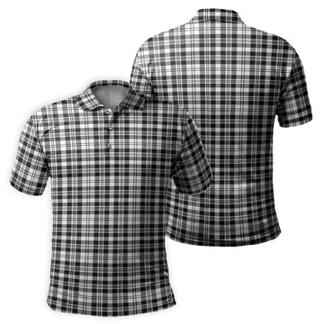 Scott Black White Tartan Mens Polo Shirt