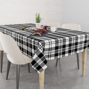 Scott Black White Tatan Tablecloth with Family Crest