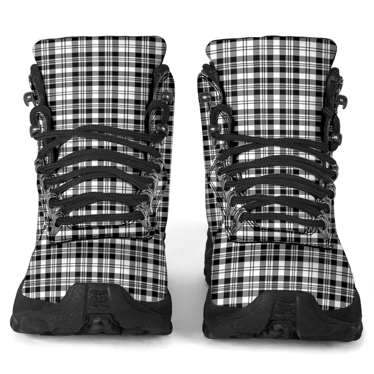 Scott Black White Tartan Alpine Boots - Tartanvibesclothing