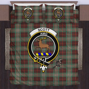 Scott Brown Ancient Tartan Bedding Set with Family Crest