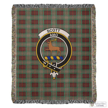 Scott Brown Ancient Tartan Woven Blanket with Family Crest