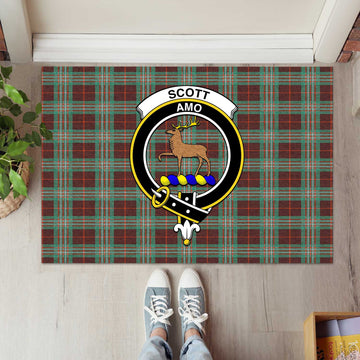 Scott Brown Ancient Tartan Door Mat with Family Crest