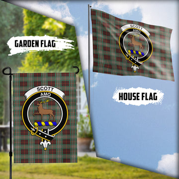 Scott Brown Ancient Tartan Flag with Family Crest