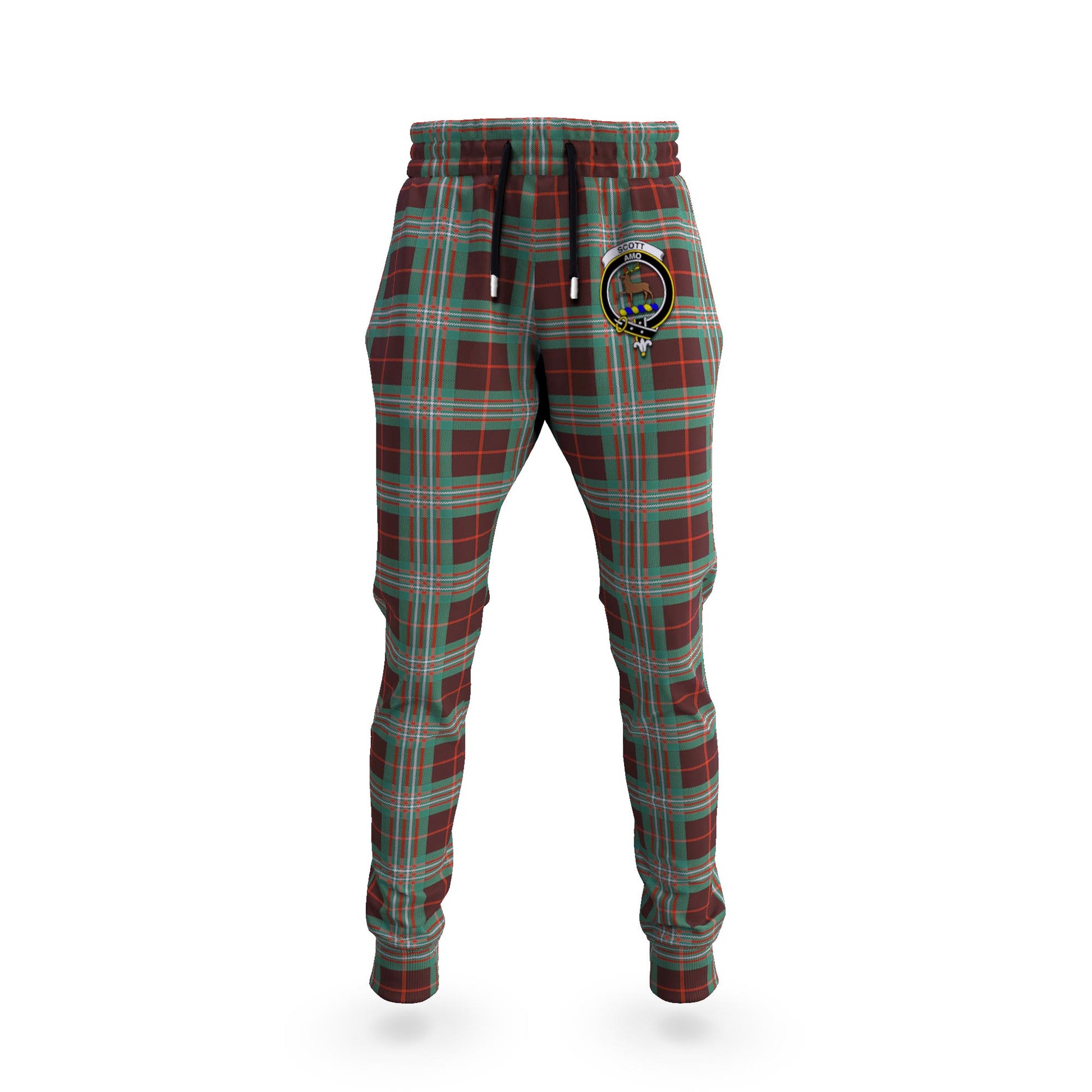 Scott Brown Ancient Tartan Joggers Pants with Family Crest - Tartanvibesclothing Shop