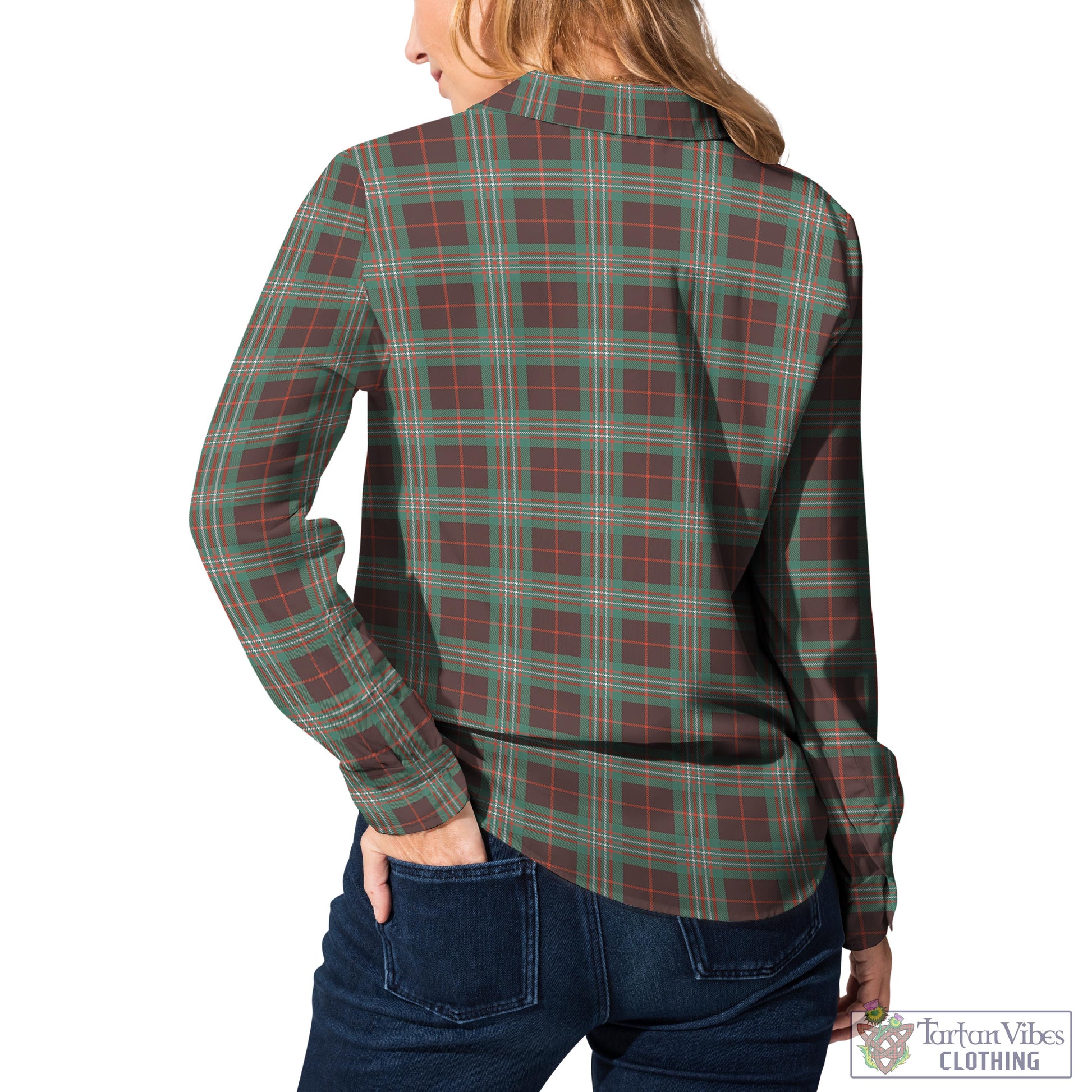 Tartan Vibes Clothing Scott Brown Ancient Tartan Womens Casual Shirt with Family Crest