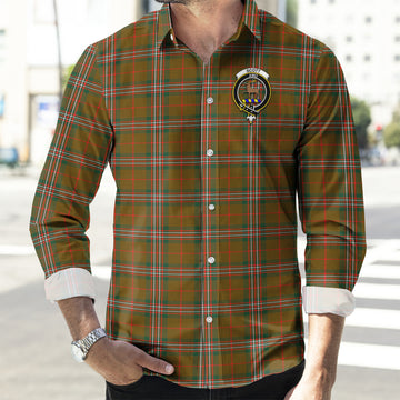 Scott Brown Modern Tartan Long Sleeve Button Up Shirt with Family Crest