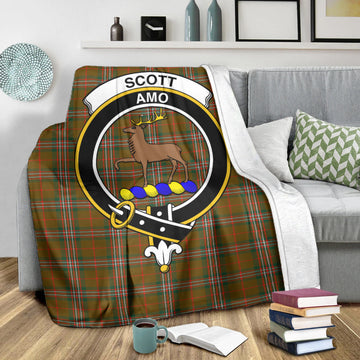 Scott Brown Modern Tartan Blanket with Family Crest