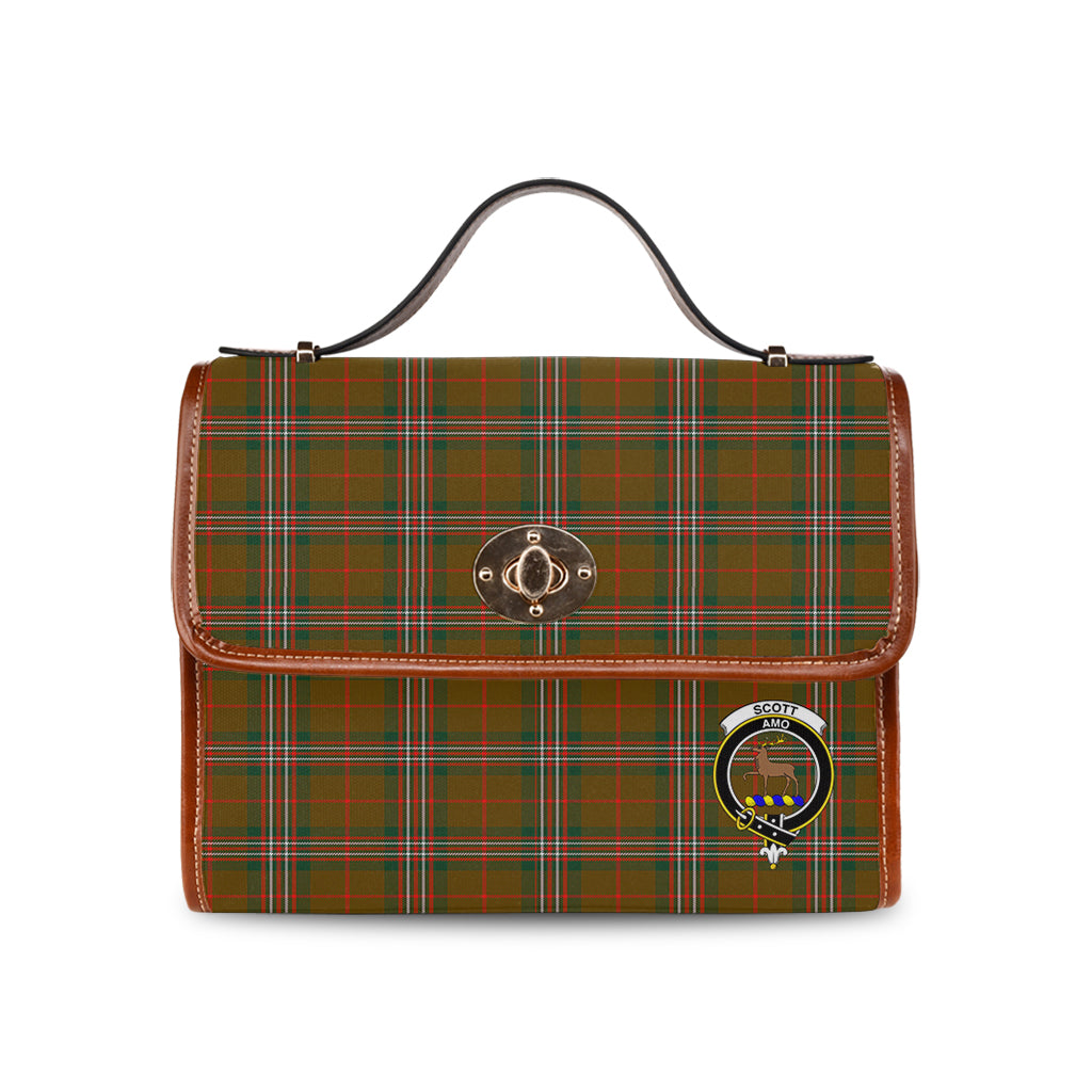 scott-brown-modern-tartan-leather-strap-waterproof-canvas-bag-with-family-crest