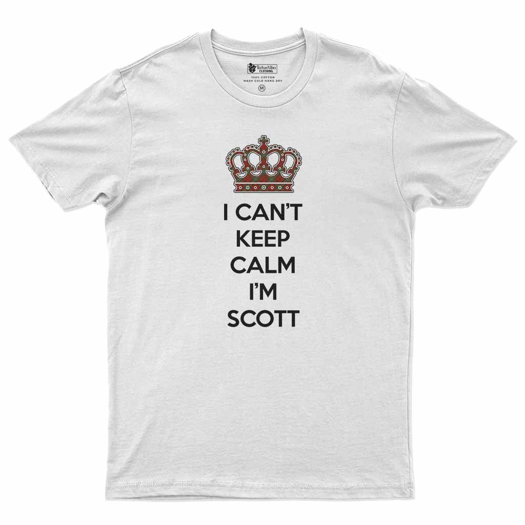 Scott Can't Keep Calm Men's T-Shirt White - Tartan Vibes Clothing