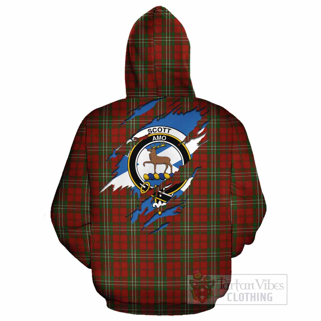 Scott Clan Crest In Me Tartan Cotton Hoodie Scotland Flag Style