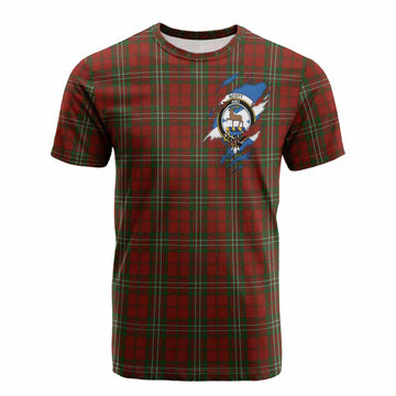 Scott Clan Crest In Me Tartan Cotton T-shirt Scotland Flag Style