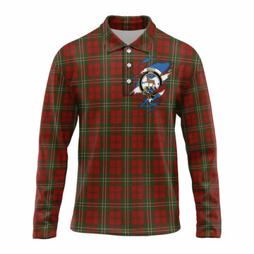 Scott Clan Crest In Me Tartan Long Sleeve Polo Shirt Scotland Flag Style