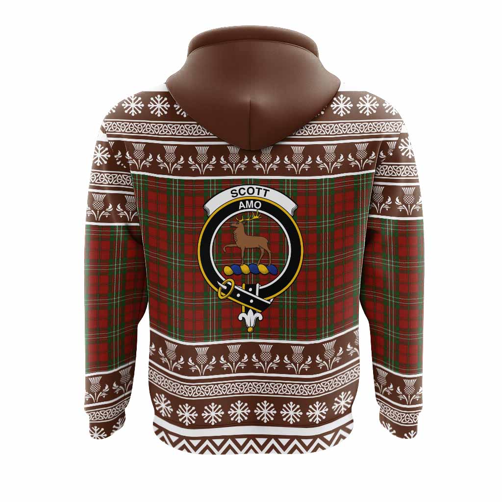 Scott Clan Tartan Christmas Hoodie with Family Crest - Tartan Vibes Clothing