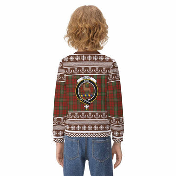 Scott Clan Tartan Christmas Kid Ugly Sweatshirt with Family Crest
