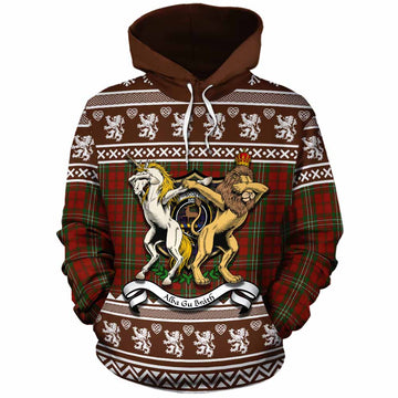 Scott Clan Tartan Crest Christmas Cotton Hoodie Coat of Arms Funny Style
