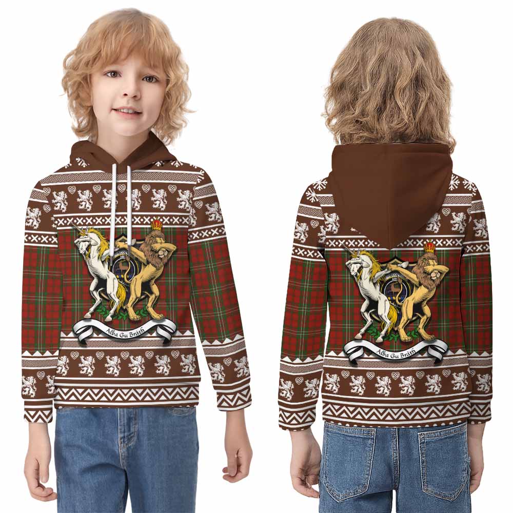 Scott Clan Tartan Crest Christmas Kid Hoodie Coat of Arms Funny Style - Tartan Vibes Clothing