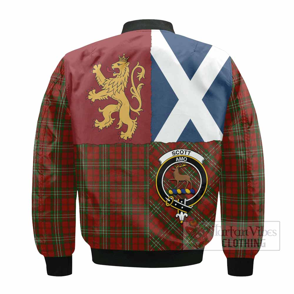 Scott Crest Tartan Bomber Jacket with Lion Rampant Saltire Style