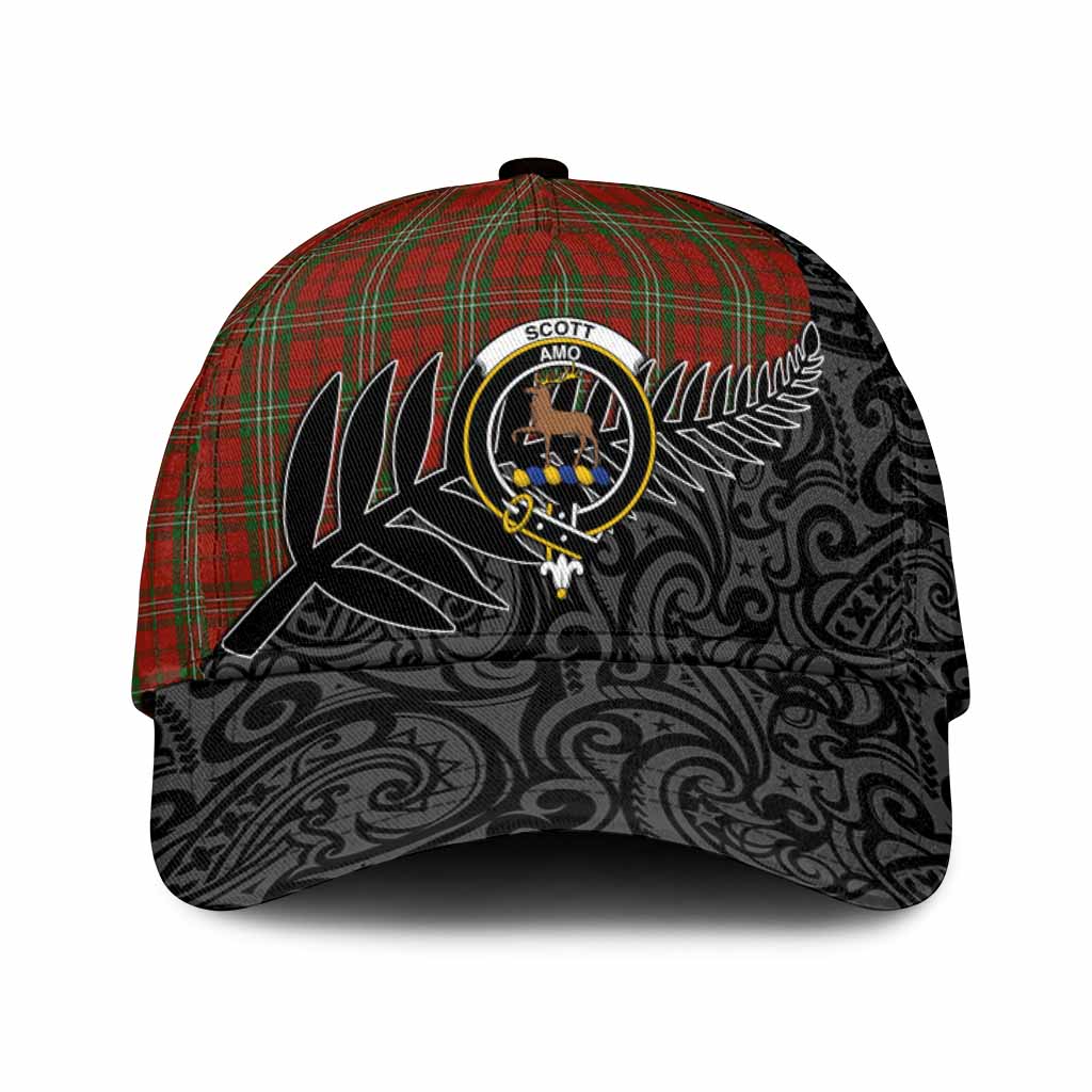 Scott Crest Tartan Classic Cap with New Zealand Silver Fern Half Style