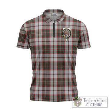 Scott Dress Tartan Zipper Polo Shirt with Family Crest