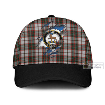 Scott Dress Tartan Classic Cap with Family Crest In Me Style
