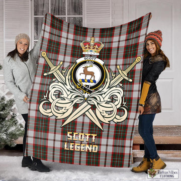 Scott Dress Tartan Blanket with Clan Crest and the Golden Sword of Courageous Legacy