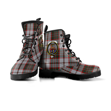 Scott Dress Tartan Leather Boots with Family Crest
