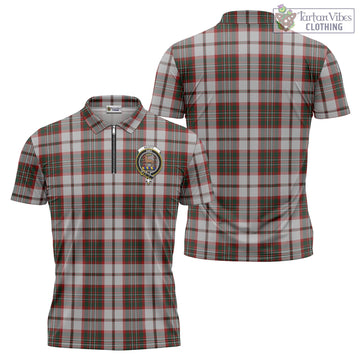 Scott Dress Tartan Zipper Polo Shirt with Family Crest