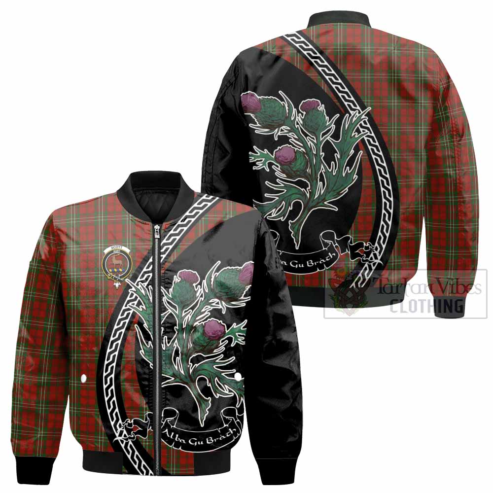 Scott Family Crest Tartan Bomber Jacket Alba Thistle Inspired - Tartan Vibes Clothing