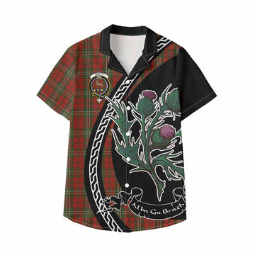 Scott Family Crest Tartan Kid Hawaiian Shirt Alba Thistle Inspired - Tartan Vibes Clothing