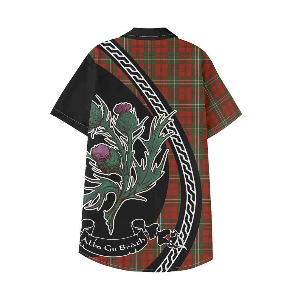 Scott Family Crest Tartan Kid Hawaiian Shirt Alba Thistle Inspired - Tartan Vibes Clothing