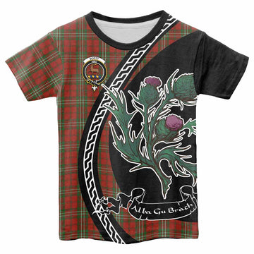 Scott Family Crest Tartan Kid T-shirt Alba Thistle Inspired