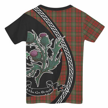 Scott Family Crest Tartan Kid T-shirt Alba Thistle Inspired