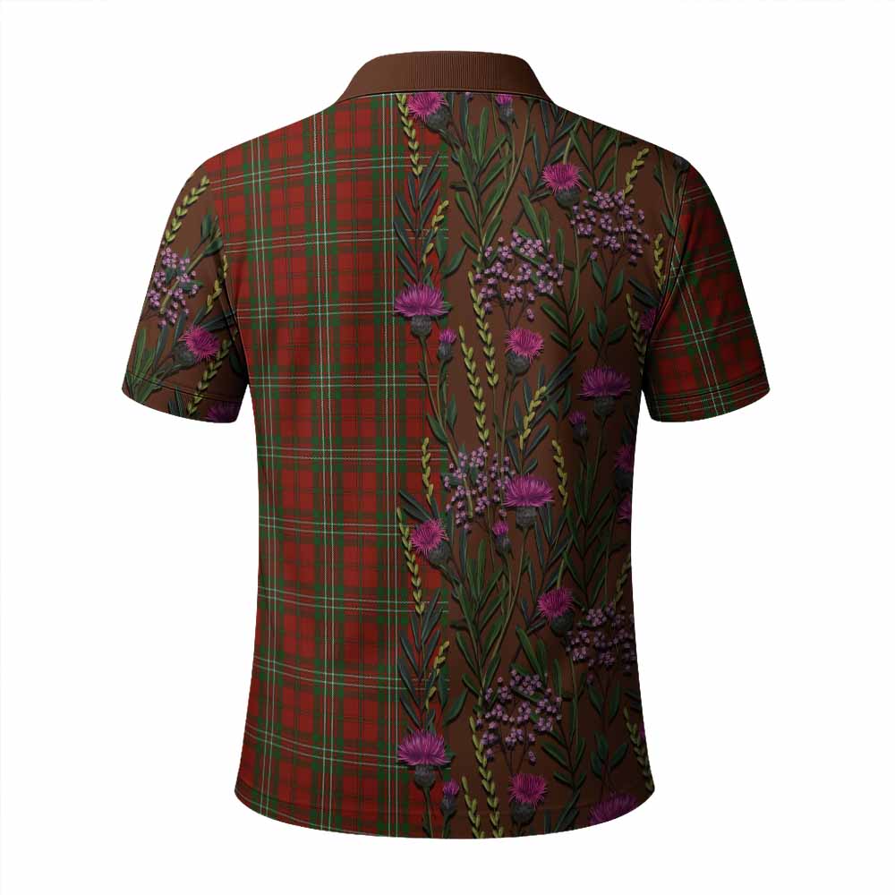 Scott Family Crest Tartan Polo Shirt Scottish Thistle Flower Pattern Half Style - Tartan Vibes Clothing