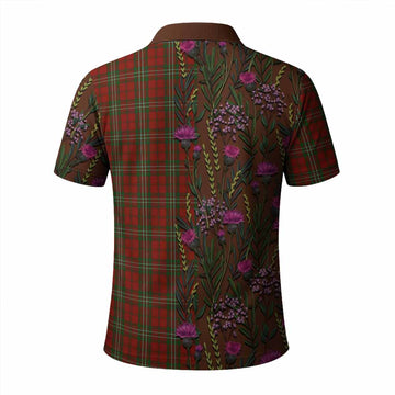 Scott Family Crest Tartan Polo Shirt Scottish Thistle Flower Pattern Half Style