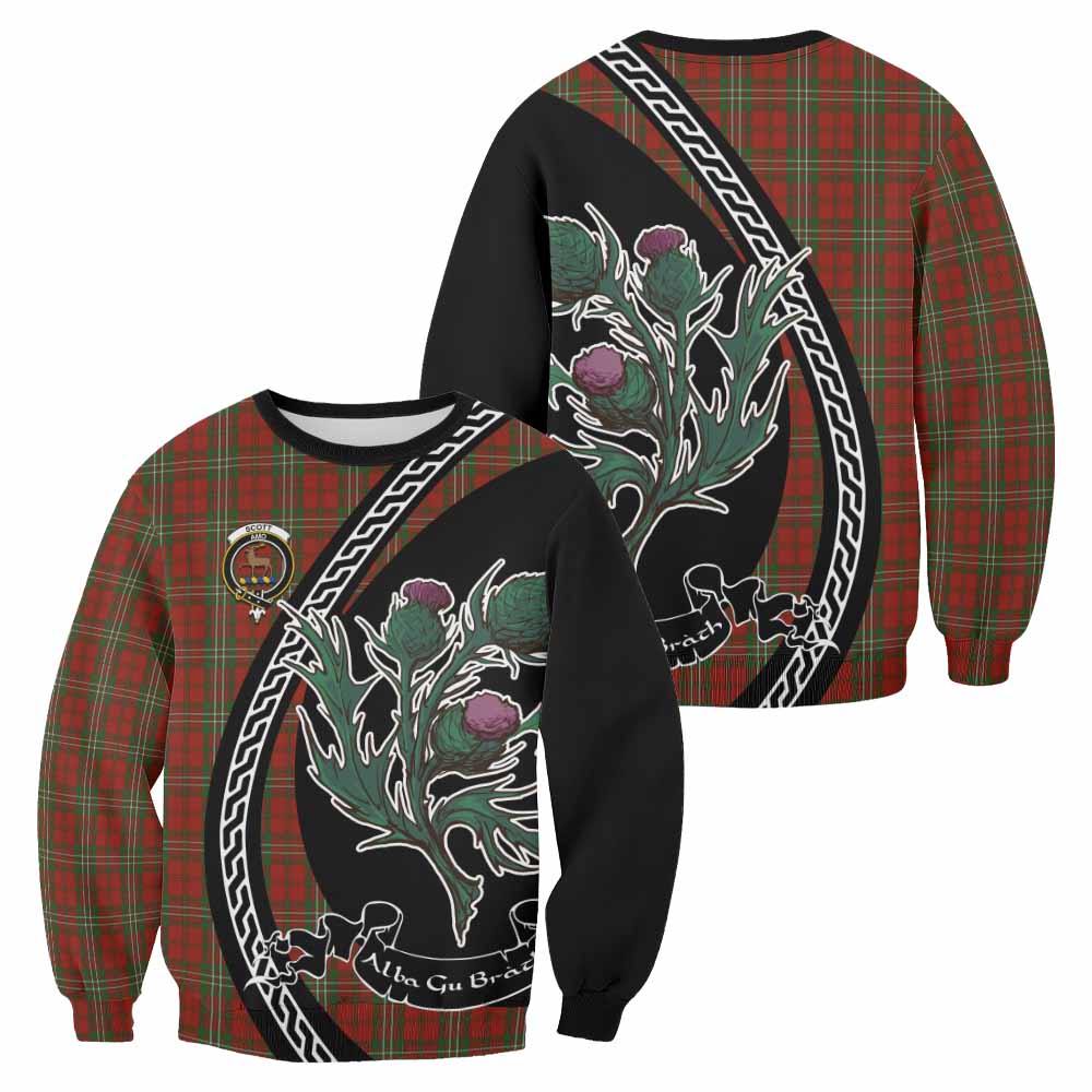 Scott Family Crest Tartan Sweatshirt Alba Thistle Inspired - Tartan Vibes Clothing
