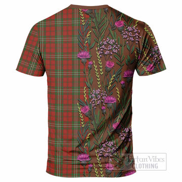 Scott Family Crest Tartan T-Shirt Scottish Thistle Flower Pattern Half Style - Tartan Vibes Clothing