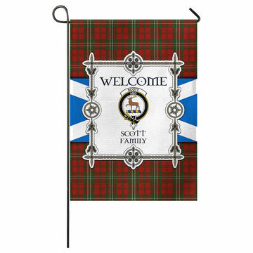 Scott Family Crest Tartan Welcome Garden Flag Saltire Harmony Style