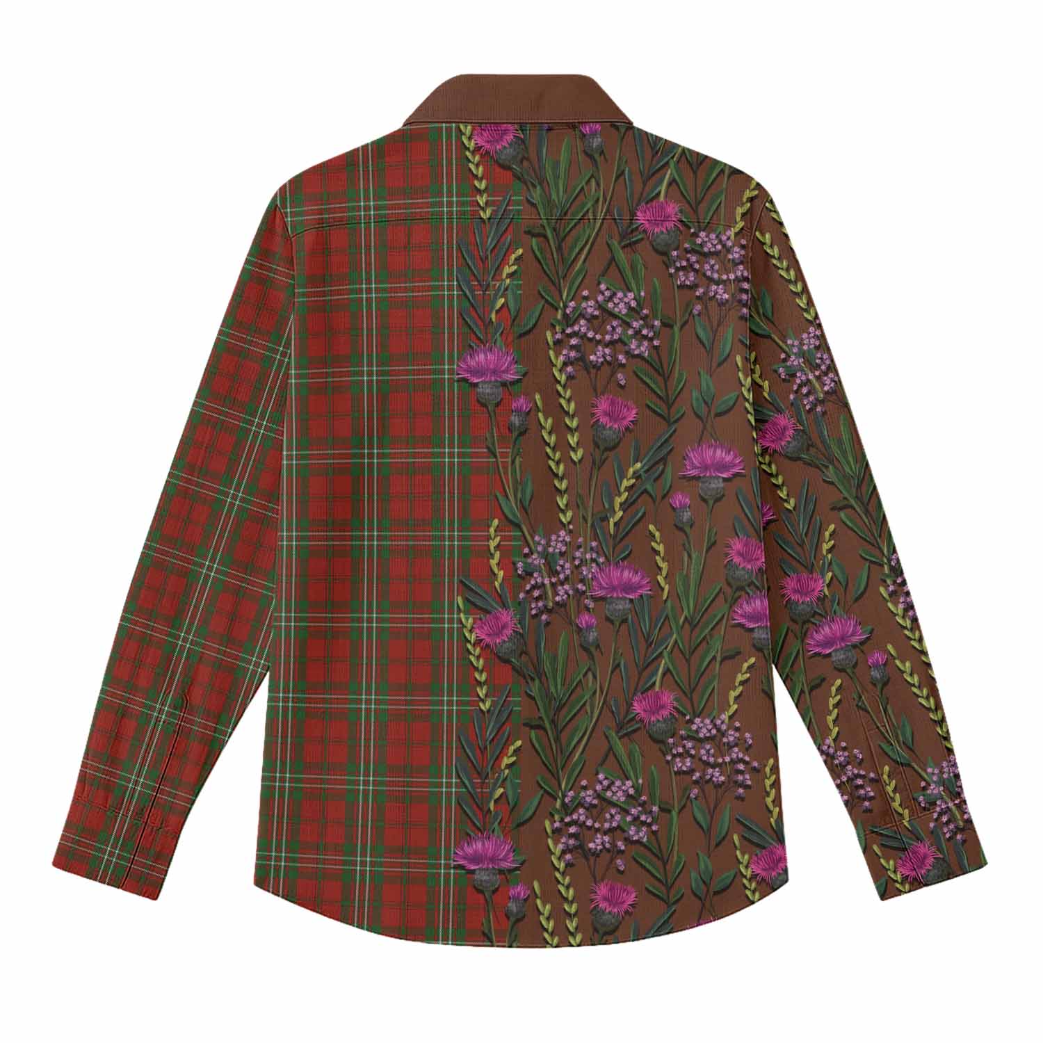 Scott Family Crest Tartan Women Casual Shirt Scottish Thistle Flower Pattern Half Style - Tartan Vibes Clothing