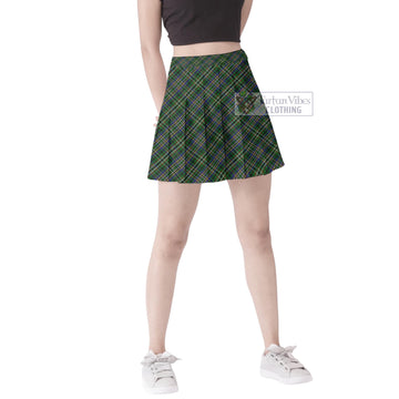 Scott Green Tartan Women's Plated Mini Skirt
